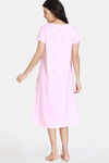 Zivame Sassy Mousie Knit Poly Knee Length Nightdress - Impatience Pink — thumbnail 3
